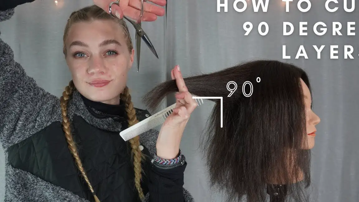 Milady capítulo 16 Corte de cabello - Fácil cómo cortar un corte de cabello en capas de 90 grados |