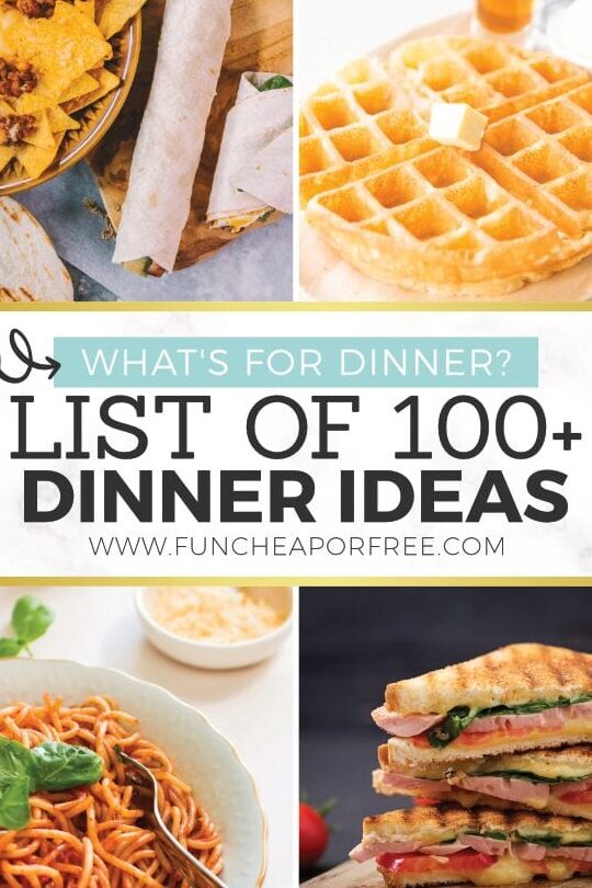 Lista de más de 100 ideas para cenar |
