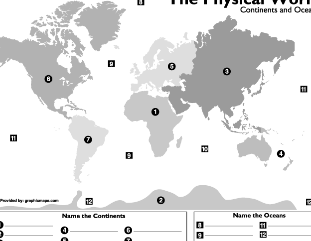 Prueba de continentes y océanos - Por ryankowalewski